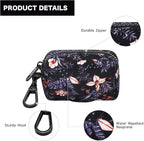 Petmolico Dog Poop Bag Holder Leash Attachment, Waste Bag Dispenser Zippered Pouch - 2 Pack, Fits Any Leash, Includes Free Roll of Bags, Boho Floral