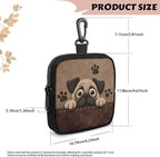 KEIAHUAN Pug Dog Treat Bags Training Pouch Small Dog Treat Pouch for Pet Walking and Training Reusable Pet Treat Container with Clasp for Traveling or Outdoor, Coin Pouch Small, Brown