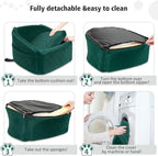 Dog Car Seat for Small Medium Dogs,Detachable Washable Dog Booster Seat Under 30lbs, Pet Car Seats Travel Bed with Storage Pockets and Safety Belt(Green)