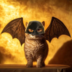 Cat Bat Mask Halloween Costumes Accessories for Cats, Cat Bat Cosplay Apparel (Medium, Black Bat)