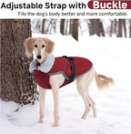 Lelepet Warm Dog Winter Coat Reflective Dog Jacket Fleece Vest Waterproof Windproof Cold Weather Coats with Adjustable Buckle Plush Turtleneck Pet Snowsuit for Small Medium Large Dogs,Pug,Beagle,L