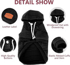 2 Pack Dog Hoodie Sweaters for Small Medium Dogs Warm Dog Clothes for Large Dogs Soft Waffle-Like Laminated Sweatshirt Bulldog (Black, S (Back: 11.5",Chest: 15.5", Neck: 10"))