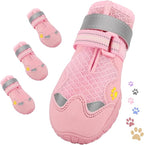 Dog Shoes for Large Medium Small Dog, Mesh Breathable Dog Shoes for Hot Pavement, Anti-Slip Dogs Boots Paw Protectors with Reflective for Outdoor Walking Indoor Hardfloors (Size 4)