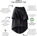 Toby II - The Perfect Tee, 3 Pack Short Sleeve Pet T-Shirt 100% Organic Cotton Tees Clothes for Small, Medium, Large Dogs, Gray Ombre, X-Small