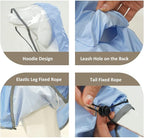 MAMORE Dog Raincoat Waterproof, Lightweight Adjustable Dog Rain Coat Hooded Poncho with Reflective Strip for Large Medium Small Dogs(Light Blue, Large)