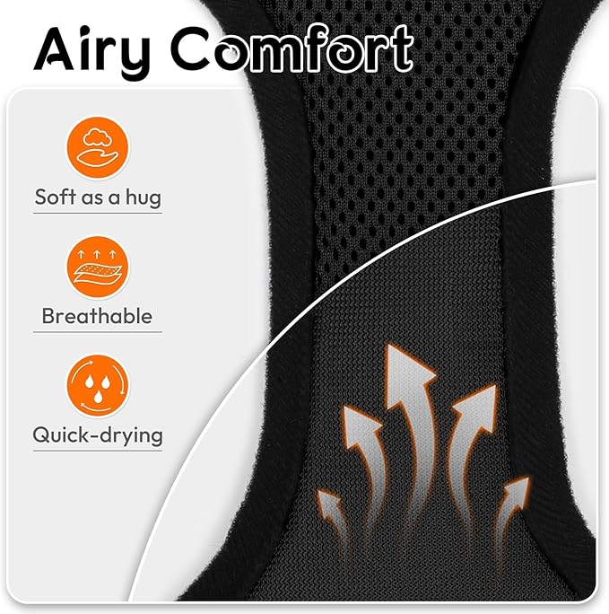 Dooradar Cat Harness and Leash Set, Escape Proof Safe Adjustable Kitten Vest Harnesses for Walking, Easy Control Soft Breathable Mesh Jacket with Reflective Strips for Cats, Black, XS