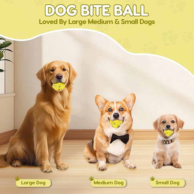 Dog Balls for Aggressive Chewers, ETPU Dog Toy Ball, Float Tennis Balls for Dogs Aggressive Chewers, Indestructible Tennis Ball Dogs for Large Medium Small Dogs Grinding Teeth Strong Elasticity