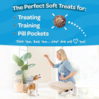 Peanut Butter Dog Treats with Banana & Blueberry - Healthy Dog Treats - Soft, Natural, Grain Free, Low Calorie, Gluten Free, Non-GMO, Clean & Nutritious Ingredients - 3pk (54 Treats)