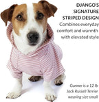 DJANGO Dog Hoodie – Warm, Lightweight, Soft & Stretchy Dog Sweater with Hood, Harness Hole & Elastic Waistband – Cozy Sweatshirt for Small Dogs up to 25 lbs, Dachshunds & Puppies – Blush Pink, Small