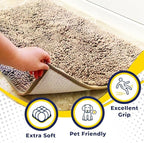 Muddy Mat® Original Dog Door Mat for Muddy Paws, Super Absorbent Microfiber, Non-Slip Washable Pet Rug, Quick Dry Chenille Entryway Carpet, Machine Washable Indoor Outdoor mat, Beige 36"x120"