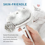 Pet Steam Brush for Dogs & Cats, 3 in 1 Self Cleaning Steam Pet Brush - Anti-Static, Grooming Tool for Long and Short Hair Pets, Removes Loose Hair and Reduces Shedding, White