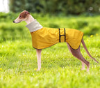 Dog Raincoat with Reflective Bar, Rain/Water Resistant, Adjustable Vest - Dog Raincoats for Greyhounds, Lurchers and Whippets - Yellow - M