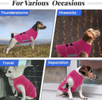 MIGOHI Dog Anxiety Relief Coat,Comfort Anxiety Vest for Dogs,Adjustable Anxiety Calming Wrap for Fireworks,Thunderstorms,Travel, Separation, Dog Anxiety Jacket for Small Dogs,L,Rosered