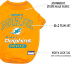 NFL Miami Dolphins Dog T-shirt Small. - Licensed Shirt for Pets Team Colored with Team Logos- Premium Stretchable Materials for the comfort of your Dog & Cat