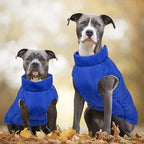 Kuoser Dog Coat Warm Dog Puffer Jacket, Windproof Dogs Padded Vest Lightweight Cold Weather Coats Pet Snowsuit Soft Puppy Winter Clothes for Extra Large Dogs, Button Design, Easy On/Off, Blue 2XL