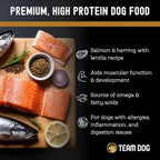 Team Dog Elite Blend Salmon Dog Food with Herring & Lentils | High Protein Dog Food for Sensitive Stomachs & Skin | Chicken Free, Gluten Free, GMO Free, No Corn, Wheat or Soy (33 lb)