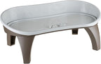 Dog Bowl Stand - 8.5 Inch Tall Feeding Tray for Dogs and Cats, Dog Bowl Stands for Large Dogs with Splash Guard and Non-Skid Feet by Petmaker (Brown)