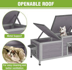 GUTINNEEN Outdoor Cat House Large Insulated Cat House Indestructible Weatherproof Feral Cat Shelter with Openable Hinged Roof, Escape Door for 1-4 Feral Barn Cats (Winter-Ready, 39.1"x18.5"x19.1")