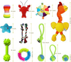 12 Piece Dog Toy Set, Rope Toys, Ball, Plush Toys, Bones and More Squeaky Dog Toys, Indoor/Outdoor Puppy Toys, Training