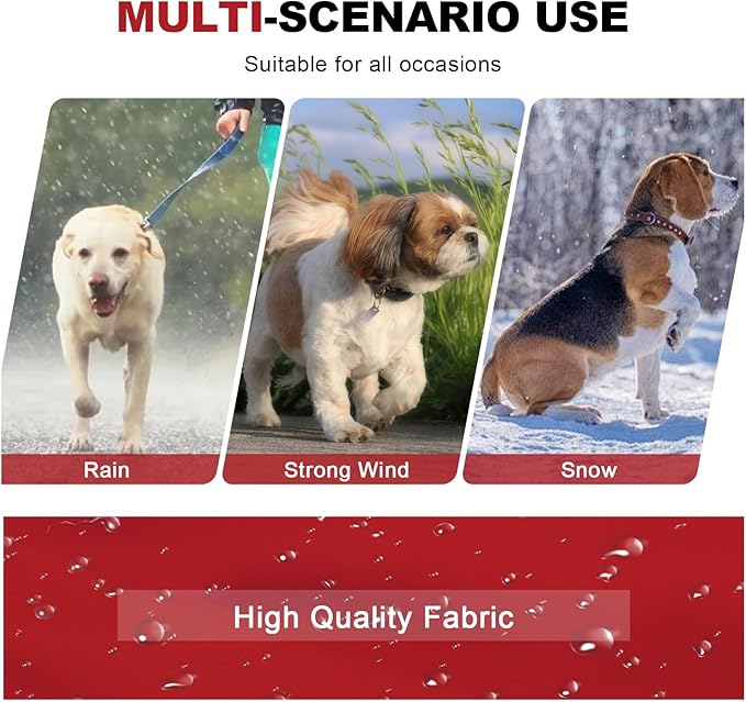 PINA Dog Raincoat, Waterproof Jacket with Hood, Lightweight Dog Coat, Poncho for Wet Weather, Full Wrap for Full Protection