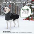 ASENKU Dog Coat, Dog Winter Jackets with Fleece Turtleneck, Windproof, Reflective Pet Snow Jacket for Cold Weather,Coats for Extra Large Size Dogs, Black, XXXXL