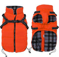 Geyecete Winter Warm Coat Waterproof Dog Winter Jacket with Harness Traction Belt,Pet Outdoor Jacket Dog Autumn and Winter Clothes for Medium, Small Dog-Orange-M