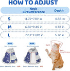 Breathable Air Mesh Cat Cone Collar Soft to Stop Licking, Adjustable, Foldable Lightweight Kitten Cones After Surgery Recovery for Cats & Kittens (Star Blue,S)