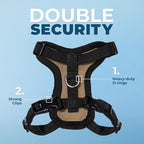 Voyager Step-in Lock Adjustable Cat Harness w. Cat Leash Combo Set with Neoprene Handle 5ft - Supports Small, Medium and Large Breed Cats by Best Pet Supplies - Army/Black Trim, XS