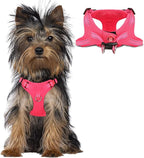 Dog Harness Step in Dog Vest Harness, Reflective Adjustable Puppy No Pull Harness Breathable Soft for Small and Medium Dogs Cats, Pink, XXS
