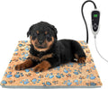 Cat Heating Pad 18×18 in Dog Heated Bed Smart Temperature Control Switch, Metal Protective Pipe Waterproof Cat Beds for Indoor Cats with a Plush Cotton Cover