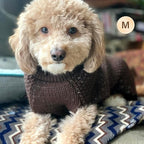 KYEESE Dog Sweater with Leash Hole for Small Dogs Male Warm Pullover with Reflective Thread Soft Knitwear Boy Dog Clothes Cozy Lightweight Thick Sweater Pet Indoor Outdoor Wear,Khaki,X-Small