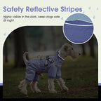 BRKURLEG Dog Raincoat for Small Dogs, Small Dog Rain Jacket with Harness Built in, Waterproof 4 Legs Puppy Raincoats, Puppy Outdoor Jacket with Reflective Strip, Purple, XXL