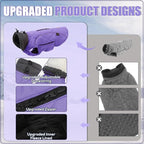 EMUST Winter Coat for Large Dogs, Windproof Dog Jacket for Cold Weather, Extra Warm Pet Winter Clothes for Small Medium Large Dogs, Purple, XXL