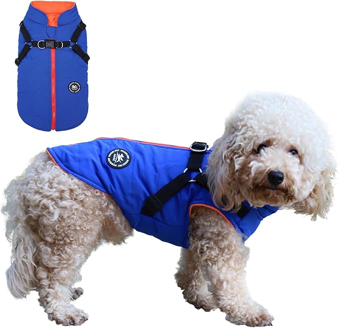 Norbi Dog Coat - Winter Jacket with Built-in Harness, Adjustable for Small to Large Dogs, Warm Coats for Cold Weather