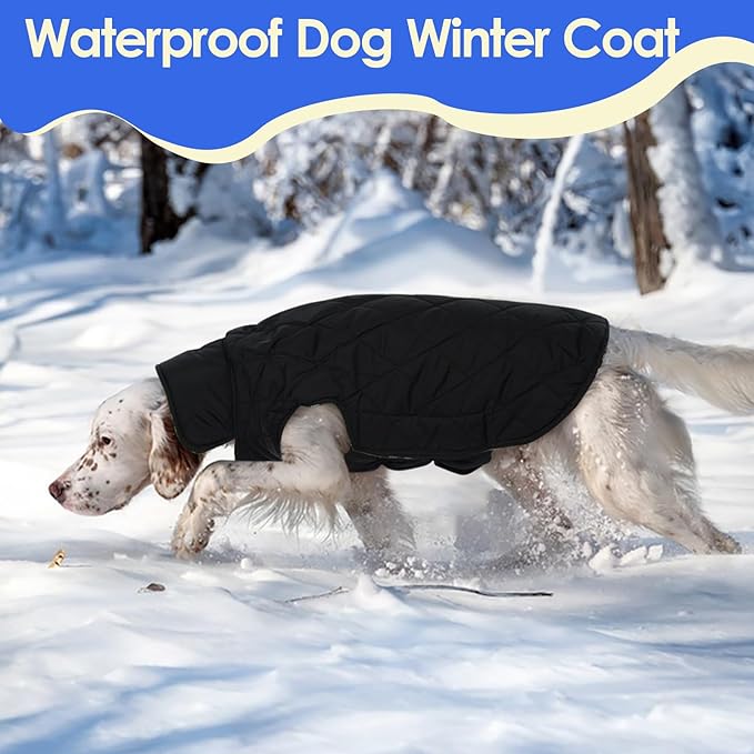 MIGOHI Dog Jackets for Winter, Windproof Waterproof Reversible British Style Plaid Warm Coat for Small Medium Large Dogs, Red, L