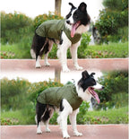 Waterproof Dog Raincoat, Adjustable Lightweight Dog Rain Jacket with Reflective Strip Leash Hole for Small Medium Large Dogs (Green, X-Large(37-55lb))