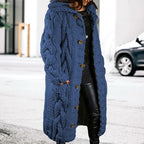 LOAIHA Women Chunky Cable Knit Long Sleeve Cardigan Fall Winter Trendy Oversized Button Down Sweaters Outerwear with Pocket