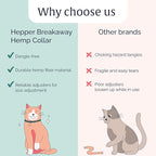 Hepper Hemp Safety Breakaway Cat Collar with Bells - Adjustable Large to Small Kitten Collar with Bell - Cat Collars for Girl Cats/Cat Collars for Boy Cats - Minimalist Cute Cat Collar with Cat Bells