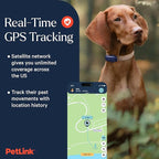 PetLink GPS Dog Tracker - Real-time Pet Tracker Collar - Waterproof Dog GPS Tracker with Virtual Fence