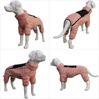Lovelonglong Dog Coat - Warm Jacket, 4 Legs Covered Waterproof Windproof Reflective Dog Vest, Zippered Adjustable Outdoor Snow Jacket for Small to Large Dogs - Lotus Pink