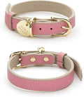 Nina Woof Rio Pink Vegan Leather Dog Collar - Padded Luxury Adjustable Buckle Collar - Sustainable, Cruelty-Free, for Small to Large Dogs