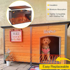 Aivituvin Heated Dog House Outdoor 59" Extra Large Insulated Dog Kennel with Heating System & Insulation Liner,All-Around Iron Frame