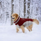 Lelepet Dog Coat Warm Dog Winter Coat Waterproof Dogs Jacket with Harness Built in Reflective Pet Fleece Vest Zip-Up Cold Weather Coats for Large Dogs Turtleneck & Windproof Boston Terrier Wine Red L