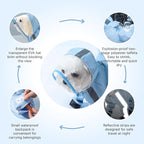 Small Dog Raincoat with Legs, Ideal for Teddy Bears, Waterproof Full Coverage with Mini Backpack, Reflective Hoodie and Detachable Tail (Blue, Large(Suggest Weight 8.8-13.2lb))