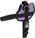 Bark Appeal Purple Plaid No-Pull Dog Harness for Small to Medium Sized Pets – Adjustable, Reflective Vest with 3 Leash Clips for Added Control, Easy Walks & Training – Medium