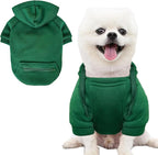 Jecikelon Pet Dog Cold Weather Coat with Pocket Winter Dog Hoodie Warm Puppy Clothes for Small Dogs Chihuahua Clothing (Green, Small)