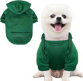 Jecikelon Pet Dog Cold Weather Coat with Pocket Winter Dog Hoodie Warm Puppy Clothes for Small Dogs Chihuahua Clothing (Green, X-Small)