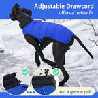 MIGOHI Lightweight Dog Coat, Windproof Dog Jacket, Puffer Jacket for Large Dogs, Padded Vest with Reflective Strips, Warm Snow Vest in Cold Weather, Easy On Hook & Loop Belly, Blue, 3XL