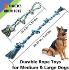 Rope Toy for Dogs, 2 Pack Large Dog Rope Toys for Aggressive Chewers, Heavy Duty Dog Toys for Large Medium Breed, Indestructible Tough Rope Chew Toys Tug of War Dog Toy Teeth Cleaning
