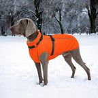 Lelepet Dog Winter Coat Waterproof Dog Jacket with Harness Built in Windproof Reflective Pet Coats for Extra Large Dogs, Thermal Fleece Lined Coats for Cold Weather Walking, Great Dane, Orange, 3XL